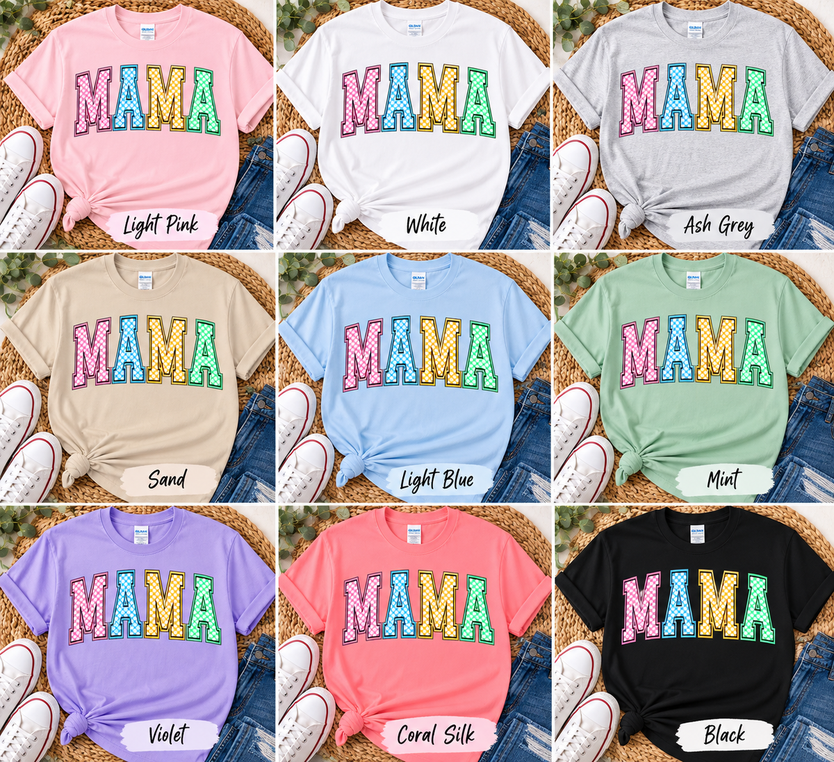 Mama Shirt, Checkerboard Mama Shirt, Colorful Mama Tee, Mom Shirt, Pink Mama T Shirt, Cute Mom Gift, Mother’s Day Shirt