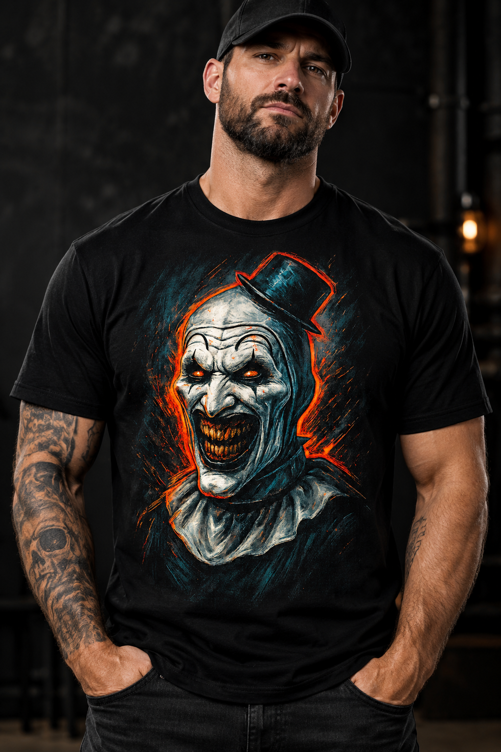 Horror Clown T-Shirt | Creepy Halloween Graphic Tee | Black Horror Shirt
