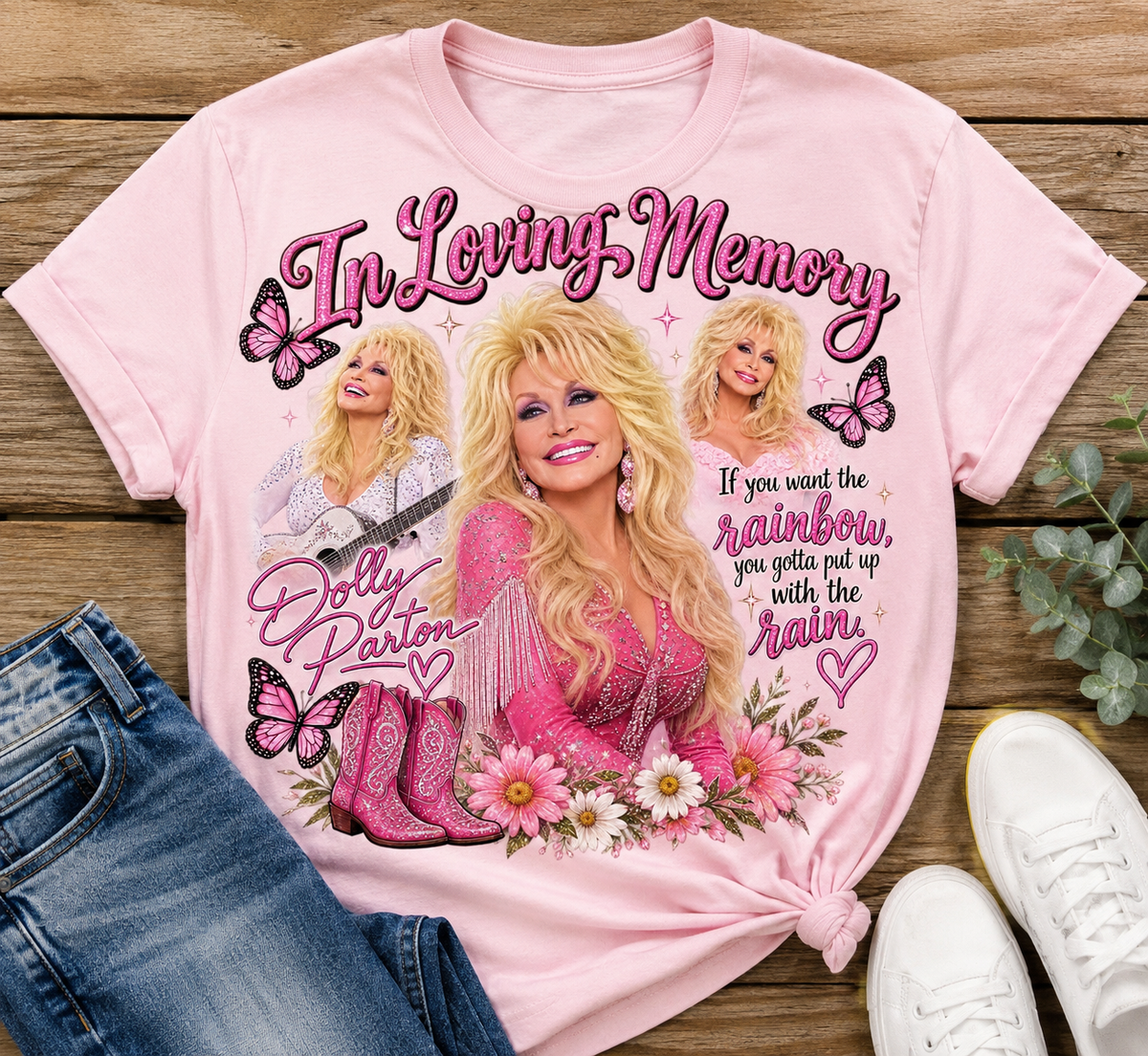 In Loving Memory Blue Dolly Parton Shirt | Dolly Inspired T-Shirt | Country Girl Gift