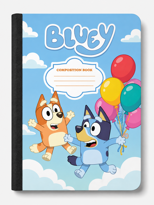 Bluey Composition Notebook – Cute Blue & Bingo School Notebook