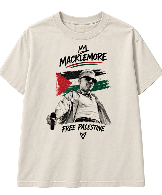 Macklemore Free Palestine Shirt | Unisex Palestine Graphic Tee | Cream Vintage-Style Statement Shirt