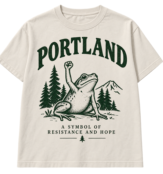 Portland Frog Shirt | Resistance & Hope Graphic Tee | Vintage Portland T-Shirt