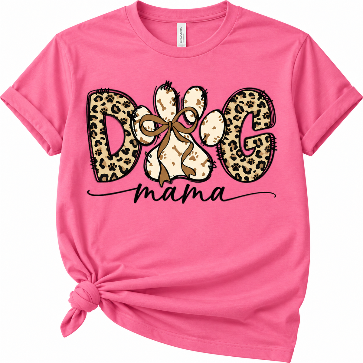 Dog Mama Shirt | Leopard Print Dog Mom Tee | Cute Dog Lover Shirt | Paw Print Mama Shirt | Dog Mom Gift | Pet Mom T-Shirt