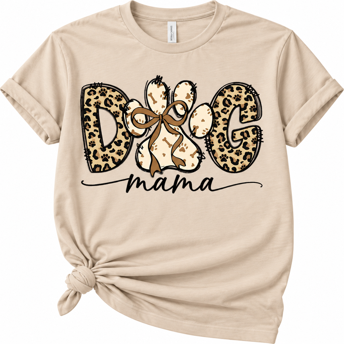 Dog Mama Shirt | Leopard Print Dog Mom Tee | Cute Dog Lover Shirt | Paw Print Mama Shirt | Dog Mom Gift | Pet Mom T-Shirt