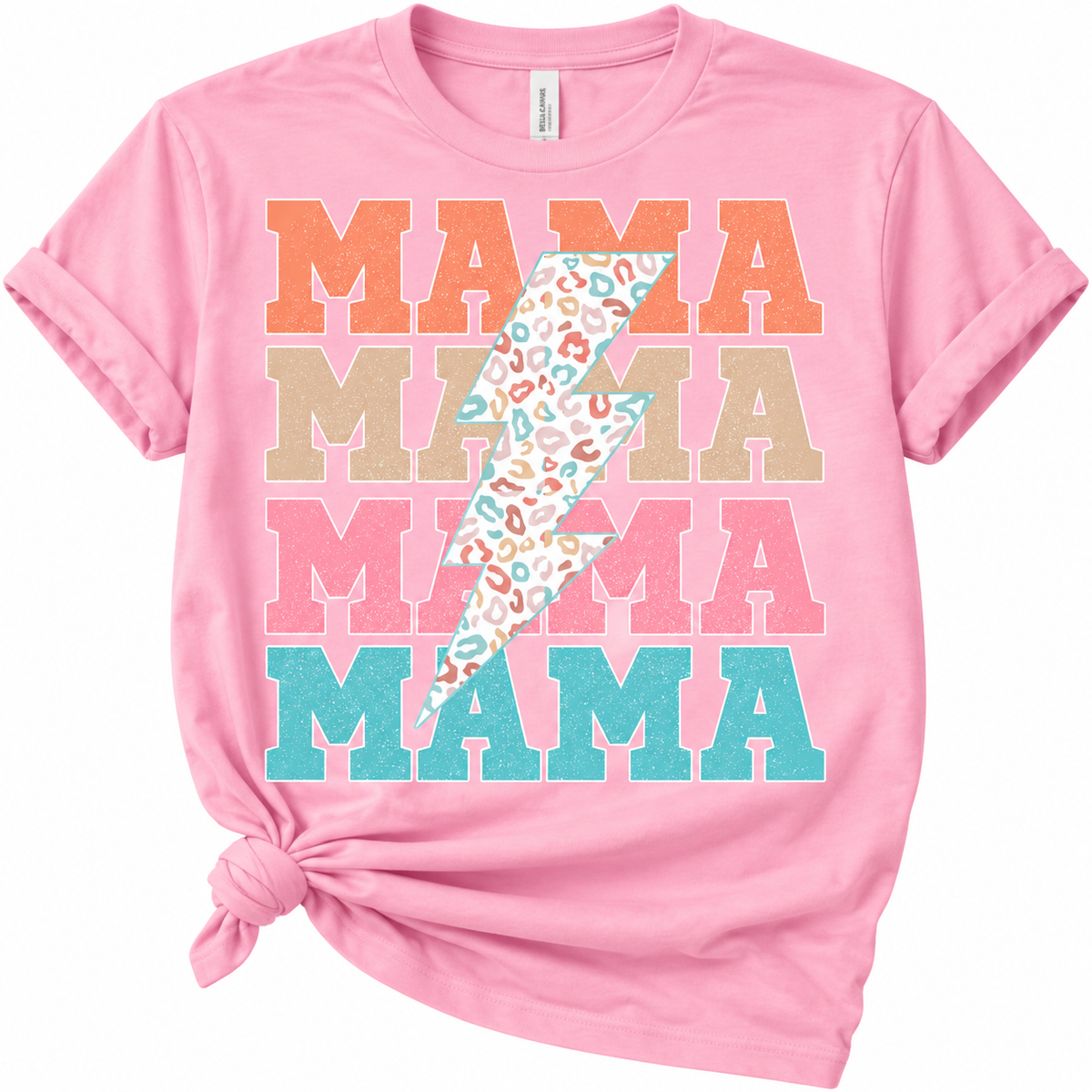 Mama Shirt | Colorful Leopard Lightning Bolt Mama Tee | Mom Graphic T-Shirt | Retro Mama Shirt | Cute Mom Gift | Mother's Day Shirt
