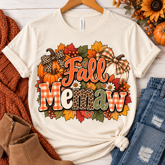 Fall Memaw Shirt, Grandma Fall T-Shirt, Autumn Grandma Shirt, Pumpkin Shirt for Memaw, Cute Grandma Gift, Fall Family Shirt