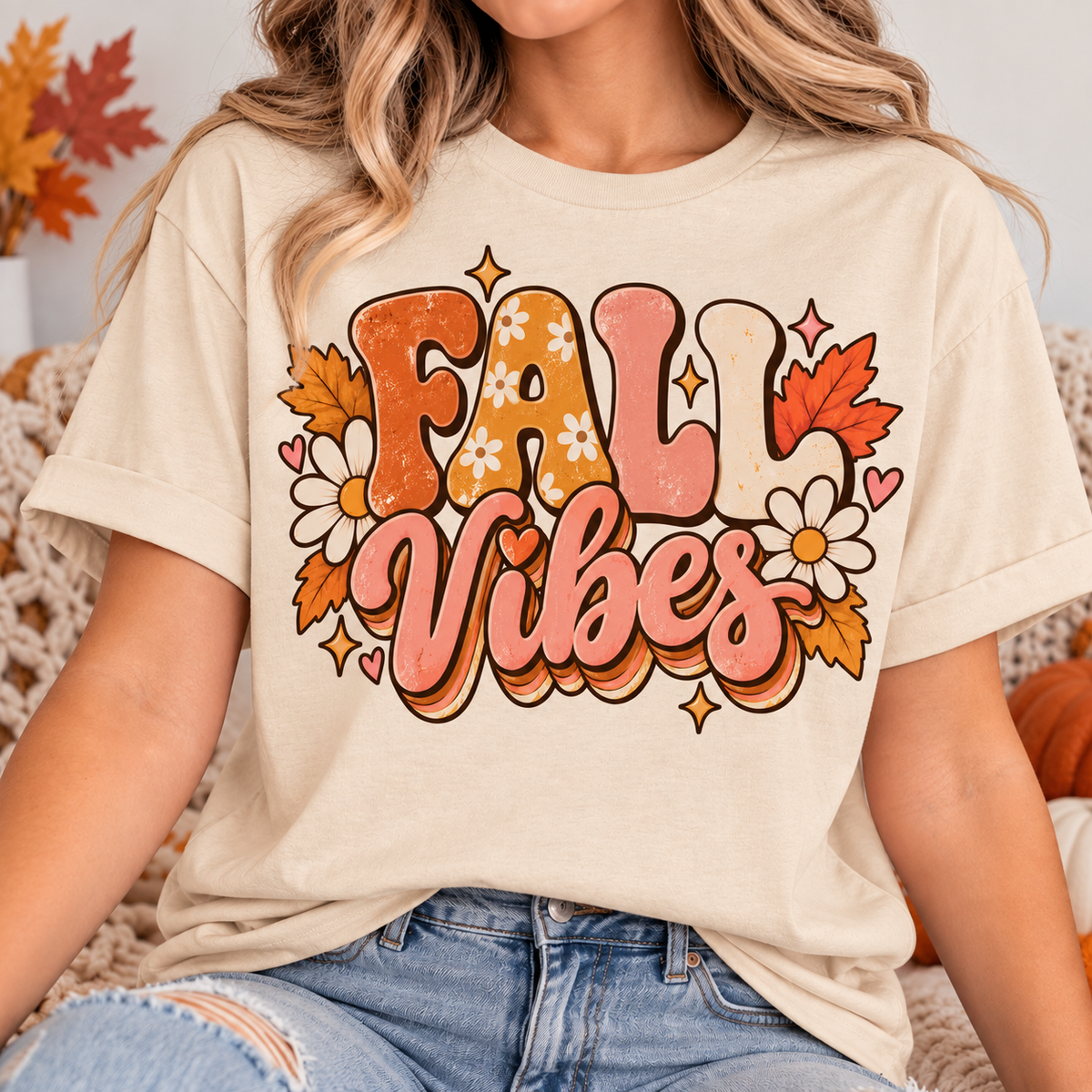 Fall Vibes T-Shirt, Retro Fall Shirt, Autumn Graphic Tee, Vintage Inspired Fall Shirt, Cute Pumpkin Season Shirt