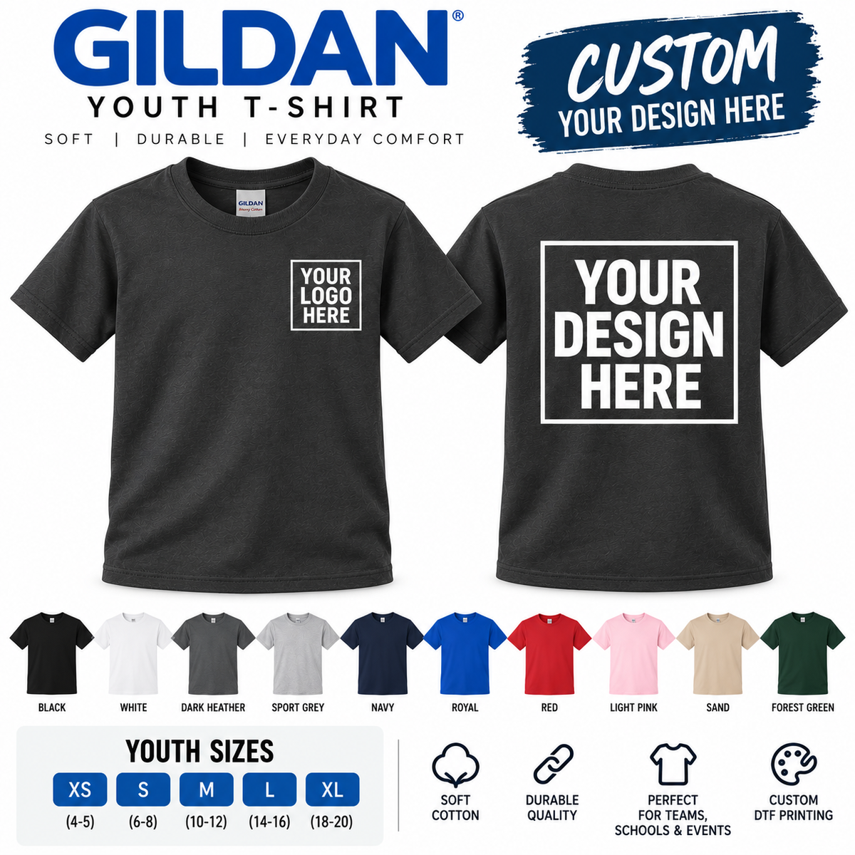 Custom Youth Gilden T-shirt