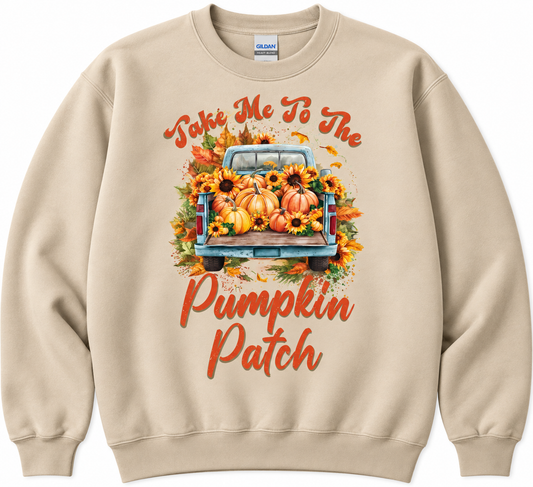 Take Me To The Pumpkin Patch Fall Crewneck Sweatshirt