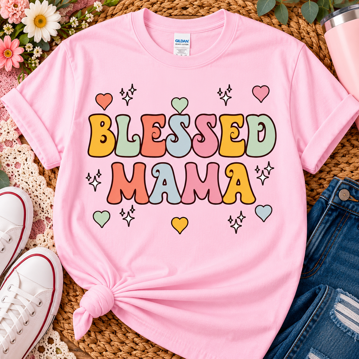 Blessed Mama Shirt, Colorful Mama Shirt, Christian Mom Shirt, Blessed Mom Tee, Mother’s Day Gift, Cute Mama T Shirt