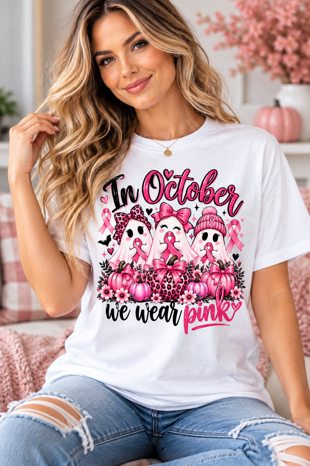 In October We Wear Pink Ghost T-Shirt
