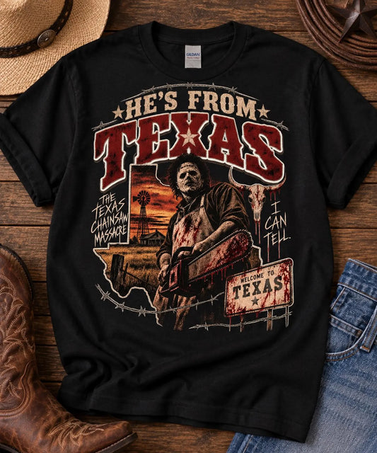 Texas Horror Western Graphic T-Shirt | Vintage Horror Tee
